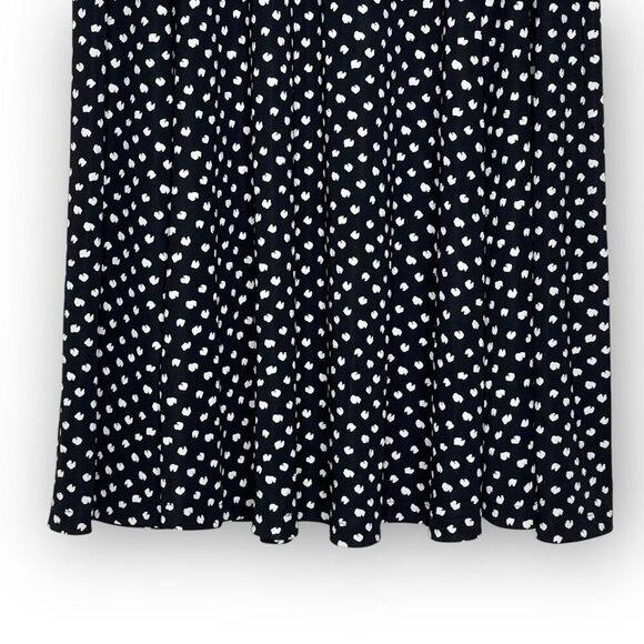 Lands’ End Black White Animal Print Dot A-Line Knee Length Skirt Women’s Size M - Picture 6 of 11